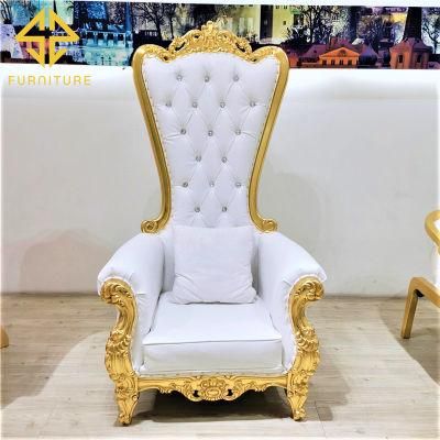 Modern Style Crystal Leather Single Chair Living Room Sofa for Wedding King Throne Chair