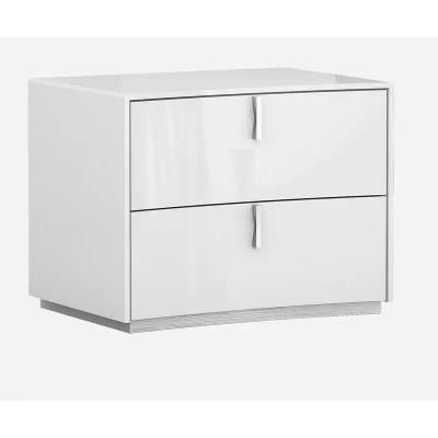 Nova Italian Design Modern Bedroom Furniture Glossy White Finish Nightstands