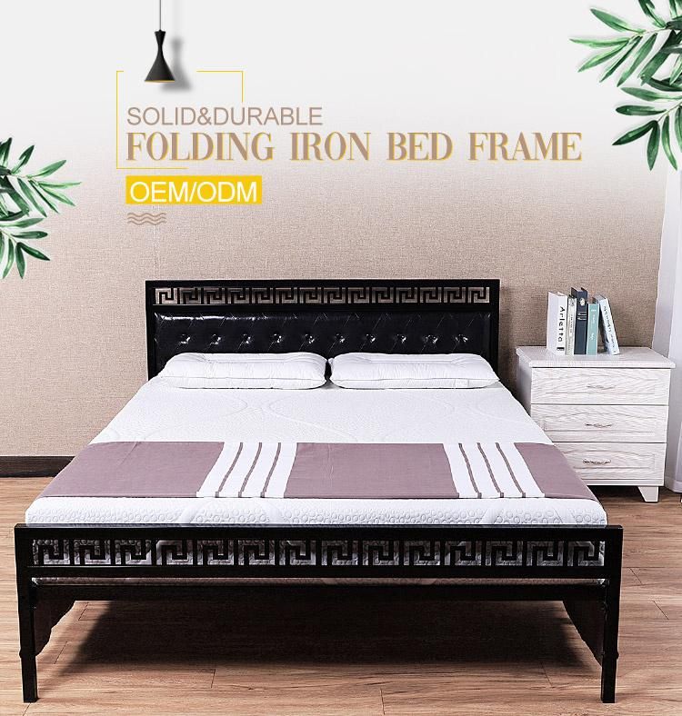 Modern Wrought Iron Metal Frame Bed Sturdy Single Iron Bed Bedroom Latest Design Single Steel Bed