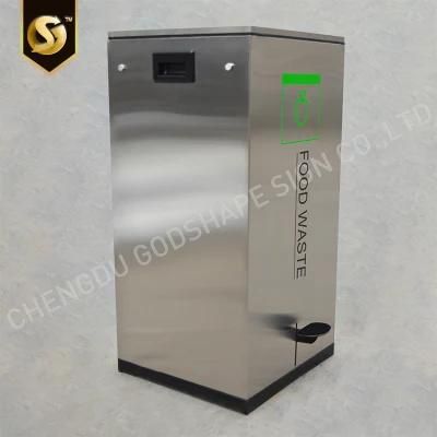 Outdoor Waterproof Modern Commercial Advertising Cleaning Pedal Metal Trash Bins and Recycle Dust Bins