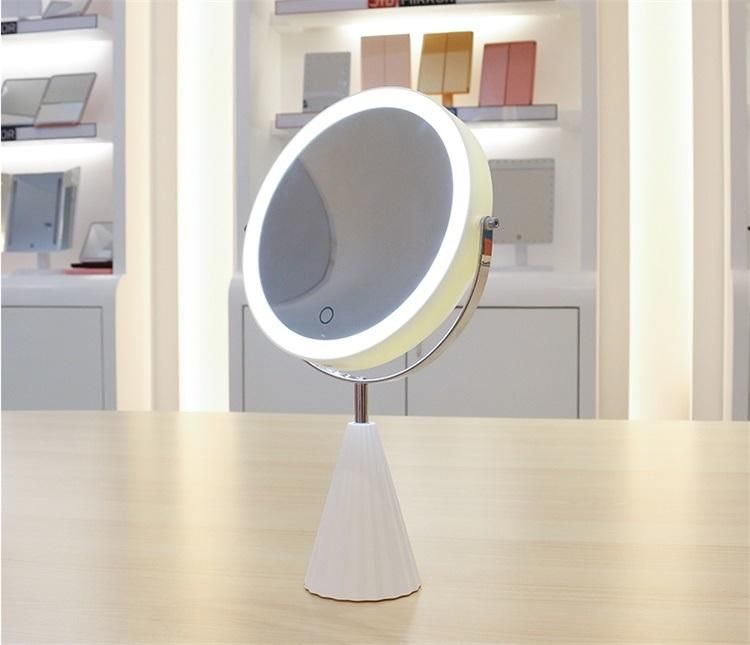 Lighted Personalized Round Table Desktop Cosmetic LED Makeup Mirror