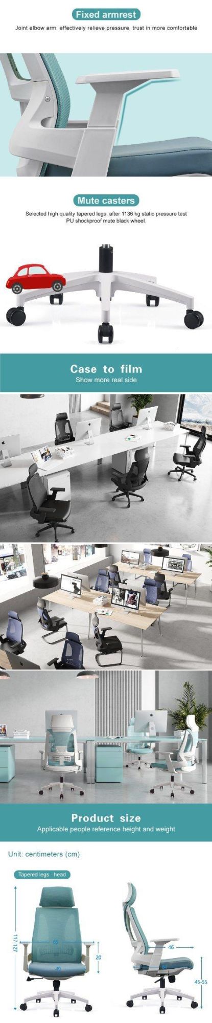 in Stock Best Wholesale Popular Fabric Modern Ergonomic Reception Office Chair