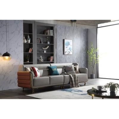 Home Furniture Luxury Leather Modern Livingroom Living Room Coffee Table Leather Sofa Set