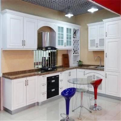 Modern Solid Wood Melamine Board Modular Kitchen Cabinet Design