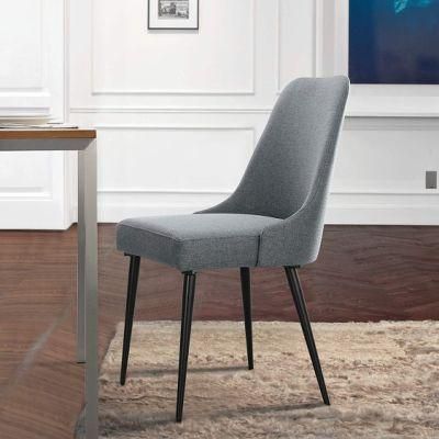 Free Sample Big Gray Malaysia Armrst Light Beige Chromed Leg Fabric Dining Chair with Fabric Ca117 Chaise Lounge Chair Dining