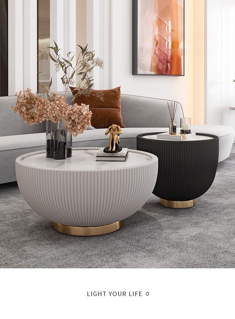 New Design White Marble Stone Bowl Coffee Table