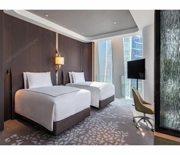 Dark Color Covered with PU Leather Simple Hotel Room Furniture