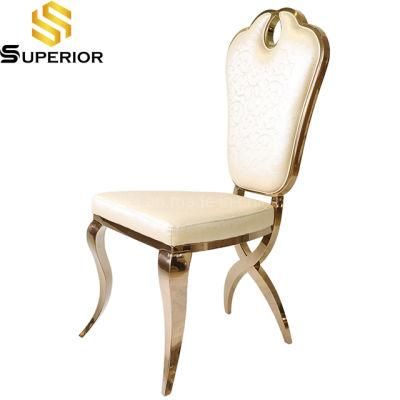 Indoor Wedding Furniture Luxury Stainless Steel Event Banquet Golden Chair