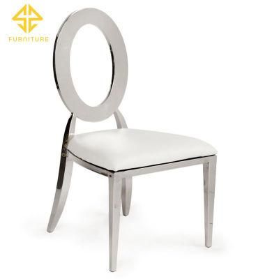 Hot Selling Stackable Stainless Steel Round Back Wedding Gold Dining Chair