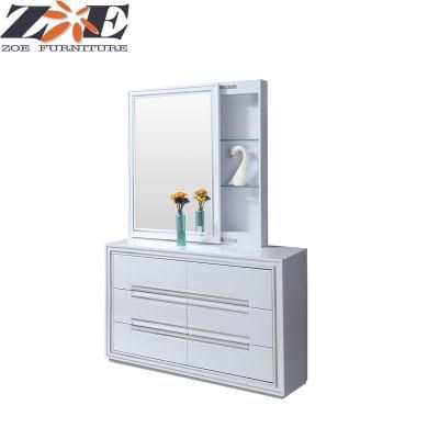 Foshan Hot Selling MDF High Gloss PU Painting Dressing Table with Functional Mirror
