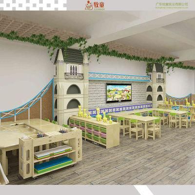 Preschool Toy Shelf Wooden Kindergarten Children Furniture