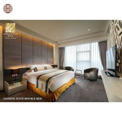 Customized Antique Style Wooden Stainless Steel Hotel Fixed Furniture for Standard Room