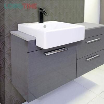 Modern Style Bathroom Furniture Metal Handle LED Mirror Bathroom Cabinet