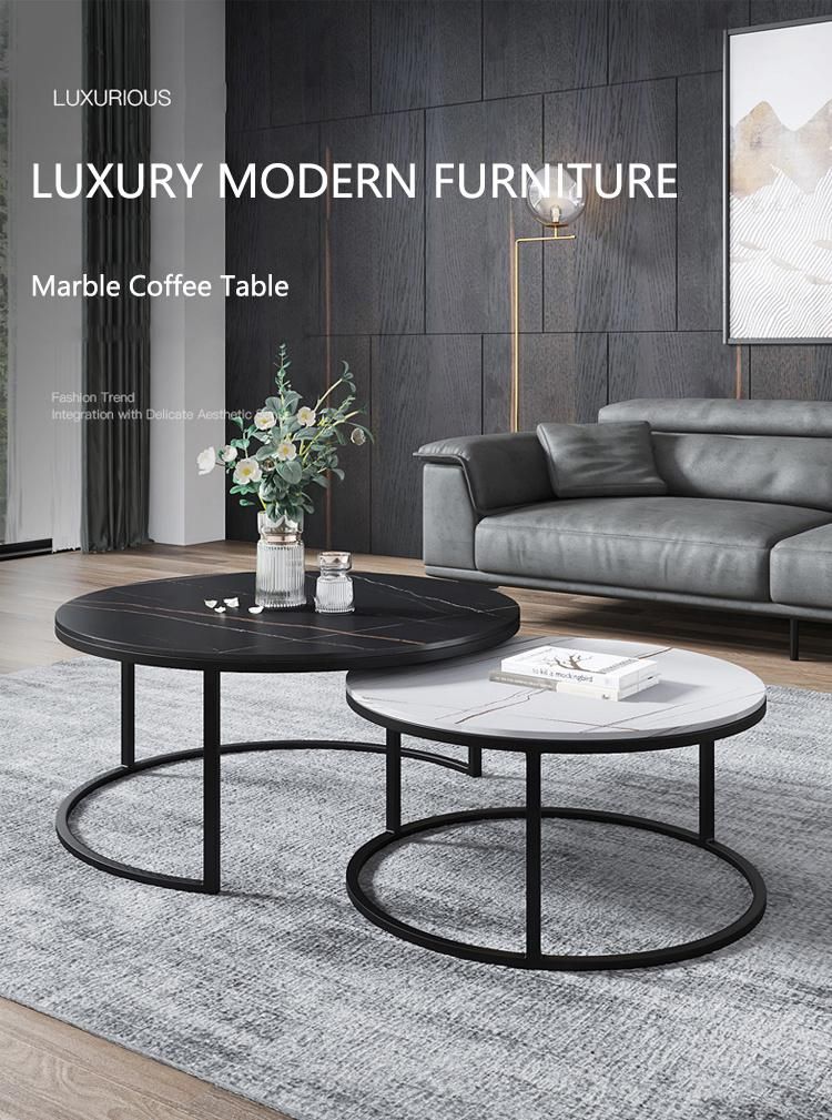 Balcony Outdoor Industrial Luxury Furniture Marble Coffee Table for Sale