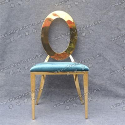 Round Back with Hollow High Quality Stainless Steel Gold Wedding Chair Ycx-Ss28