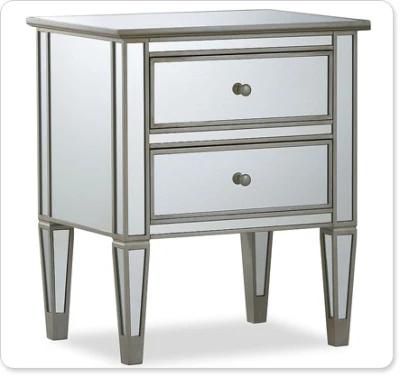 HS Glass High Quality Wooden Furniture Mirrored Drawers