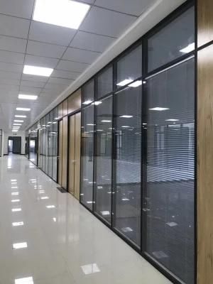 China Factory Glass Partition Indoor Office Partition Office Wooden with Black Partition