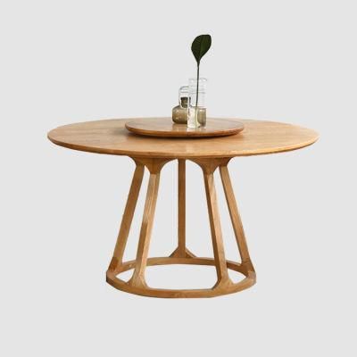 Restaurant Furniture Round Wood Dining Table Set for 6 Person