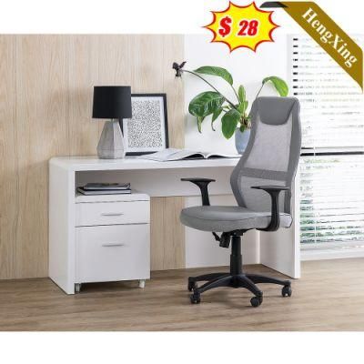 Cheap Price Wooden School Office Furniture White Color Storage Computer Table with Cabinet