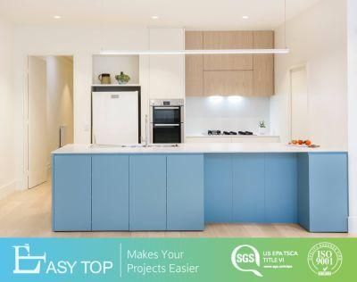 Knock Down Blue Matte Lacquer Finish Small New Design Home Furniture Kitchen Cabinets