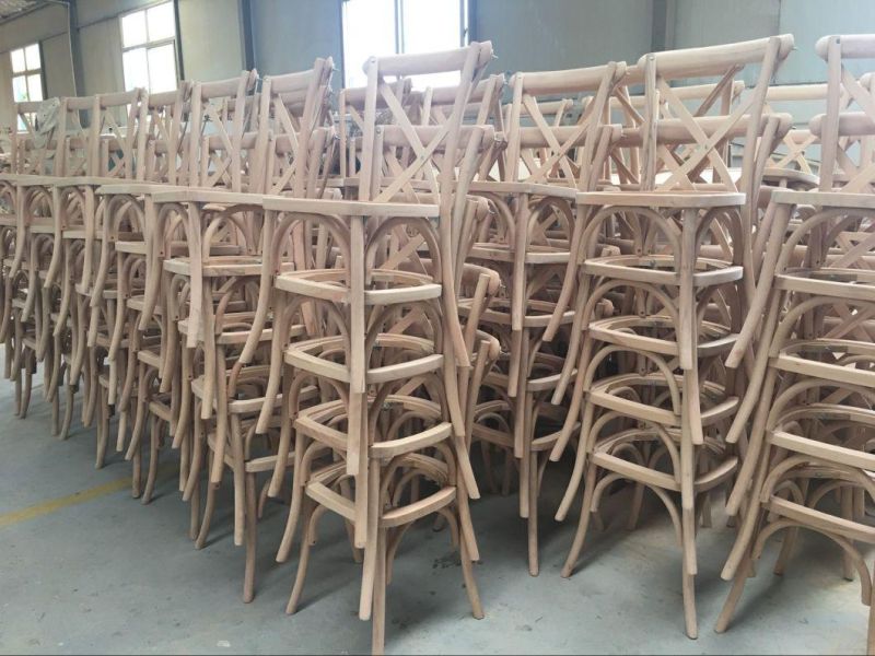 Stacking Cross Back Chair Wooden Vineyard Chair Banquet Furniture Restaurant Cafe Chair