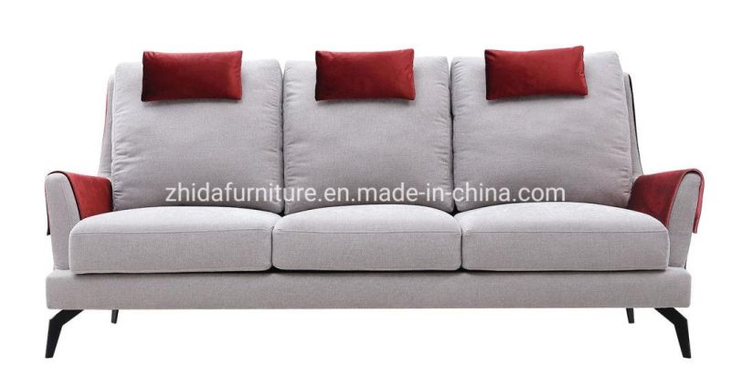 Modern Home Furniture Stainless Leg 3 Seater Velvet Fabric Full Set Sofa