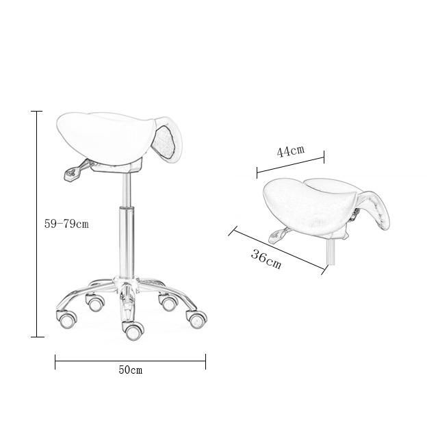 Simple Mechanism Ergonomic Adjustble Split Two Seat Saddle Seat Stool