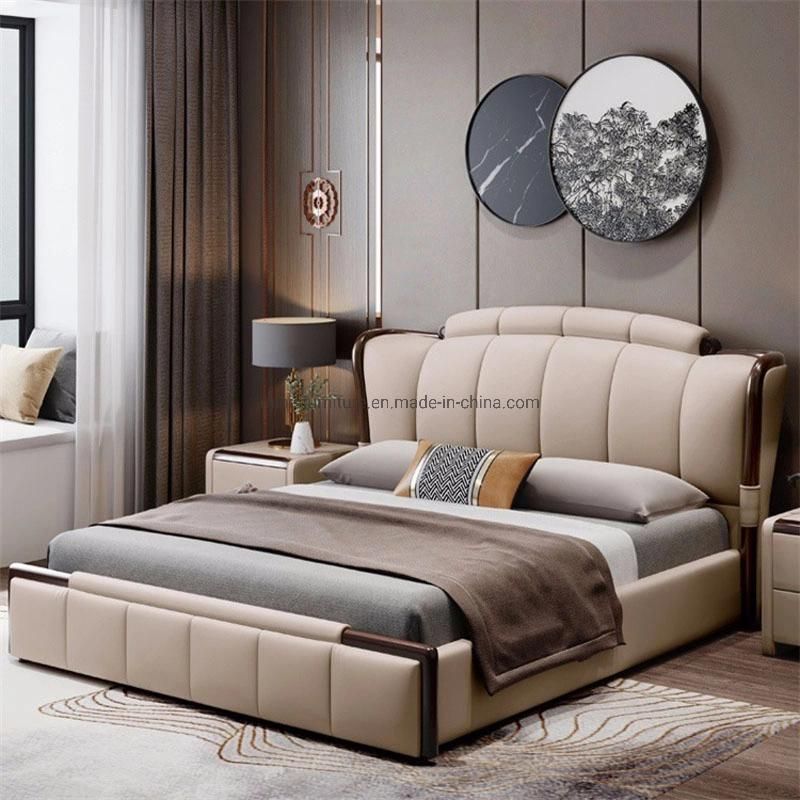 (MN-MB68) Unique Design Modern Home Bedroom Furniture Adult Leather Bed