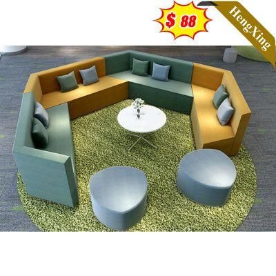Modern Wholesale Genuine Office Furniture Meeting Waiting Leather Sofa Set with Coffee Table
