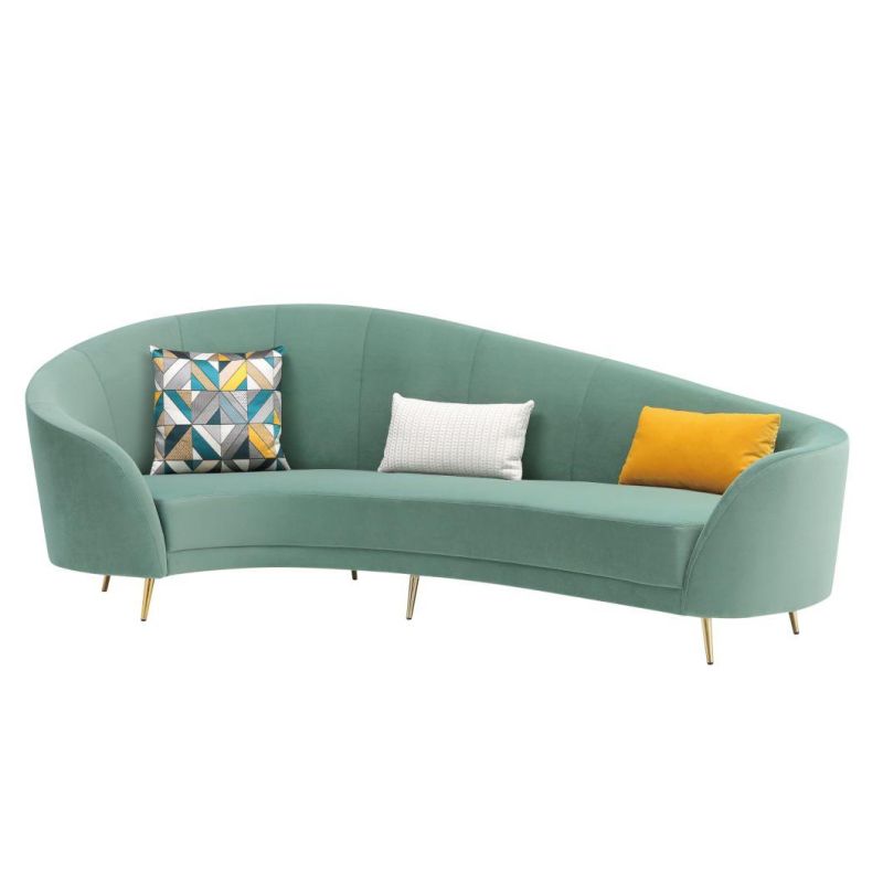 Hotel Elegant Irregular Modern Design Velvet Fabric 3 Seat Sofa for Living Room