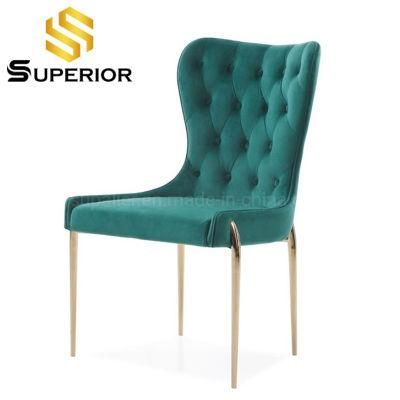 Brazil Luxury Upholstery Dining Furniture Chair of Pull Button Back