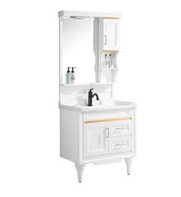 Italian Design Modern Inch Width Single Sink Classic Solid Wood Bathroom Vanity Cabinet with Basin Set
