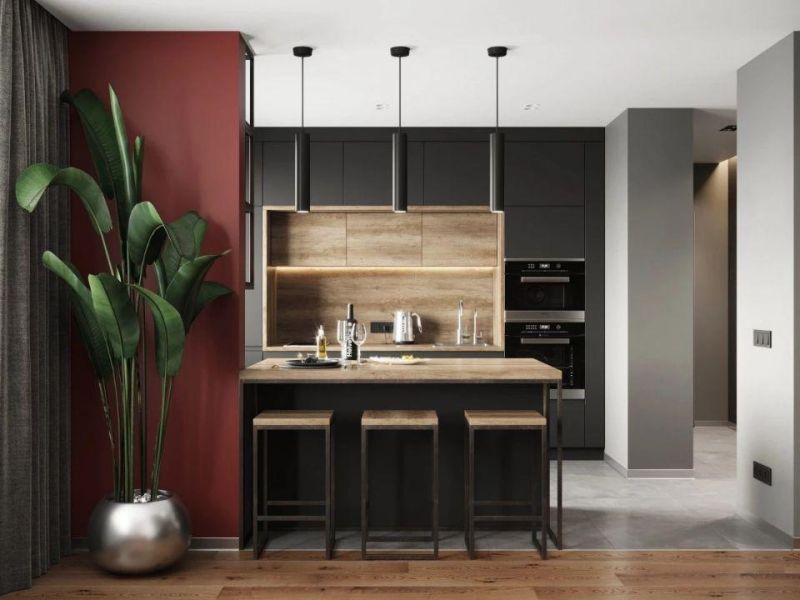 China Factory Prefab Luxury Classic Style PETG Finish Kitchen Cabinet