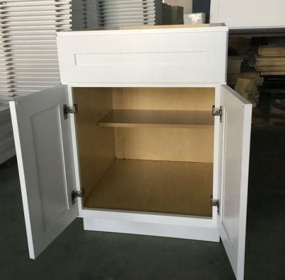 Modern Modular Solid Wood MDF White Lacquer Kitchen Cabinet Design