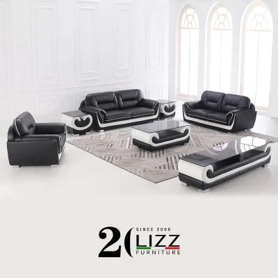 New Modern European Popular Home Furniture Leisure 321 Genuine Leather Sofa Set