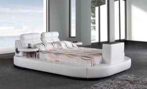 2014 Latest Soft Leather Bed in China, Modern Bedroom Furniture
