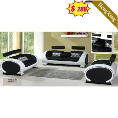 Customized Color Black Home Furniture Living Room Sofas Wooden Frame PU Leather Fabric Leisure Corner Function Sofa Set