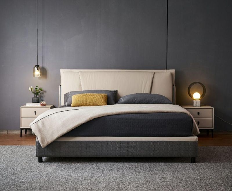 Home Furniture Bedroom Bed Set Vertical Tufted Upholstered Velvet Bed with Storage Function